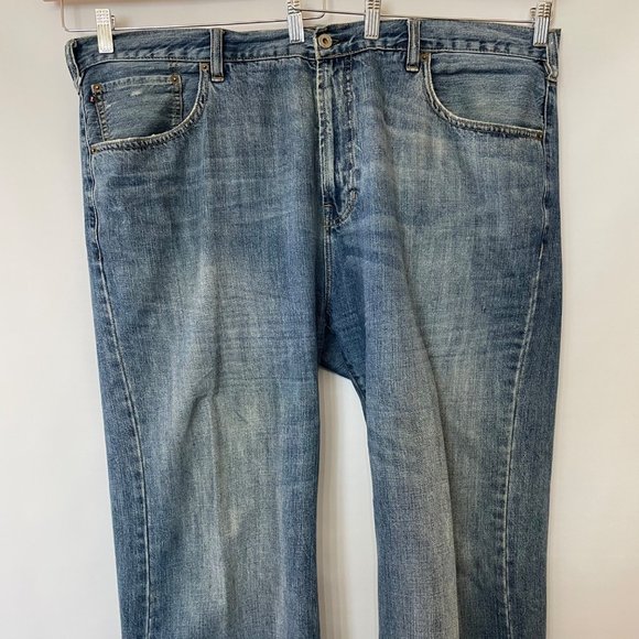 Ralph Lauren Polo Jeans Company Mens 42 Straight Leg Jeans Distressed Cotton - Picture 3 of 14